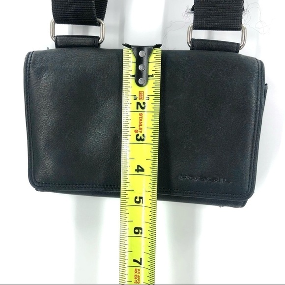Vintage Fossil Black Leather Crossbody Micro Purse Shoulder Bag Envelope - Picture 9 of 11